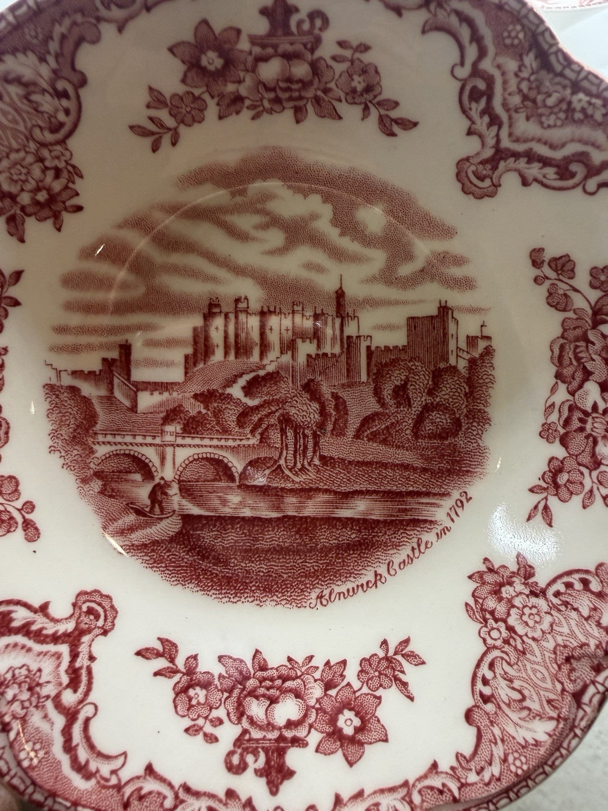 Johnson Brothers Old Britain Castles Red Oval Vegetable Bowl 2 Dessert Bowls