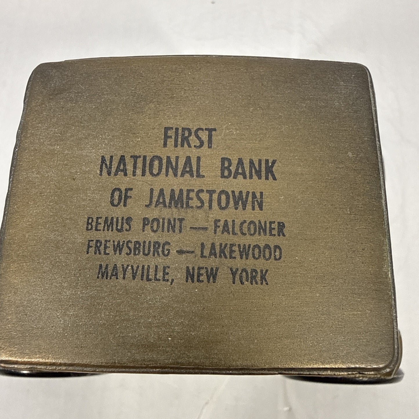 Vintage Banthrico 1910 Baker Electric Car Brass Bank Jamestown First Natl