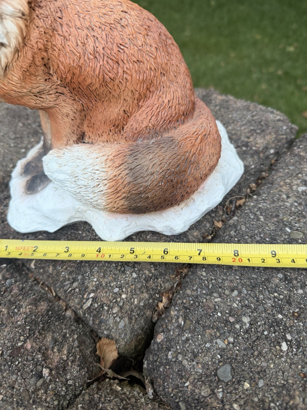 Vintage Castagna Red Fox Alert Orange Brown Textured Resin Figurine Italy 8.5”