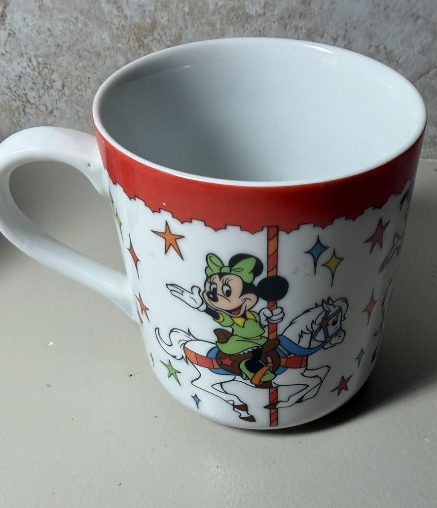 Vintage Walt Disney World Coffee Mugs Mickey Goofy Dumbo Souvenir Cups Lot of 2