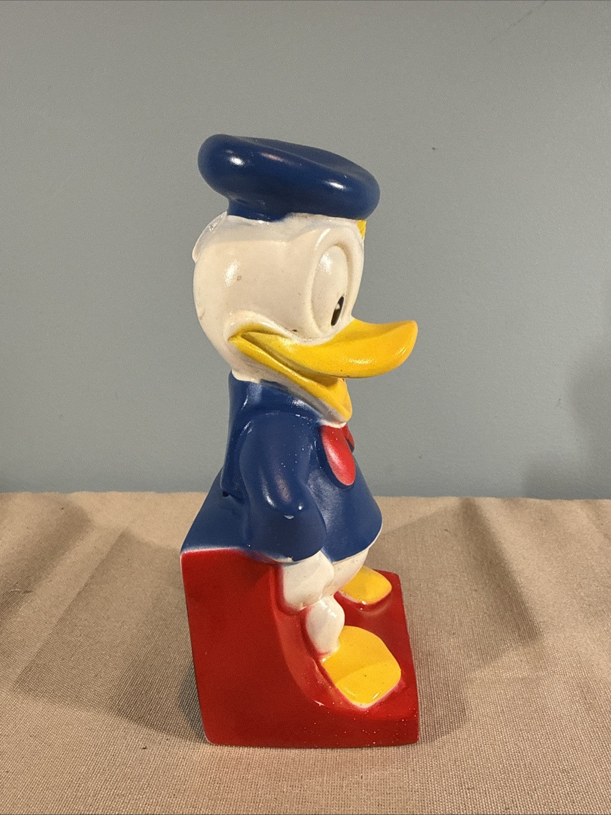 Disney Donald Duck Piggy Bank Vintage Plastic No Plug 8"