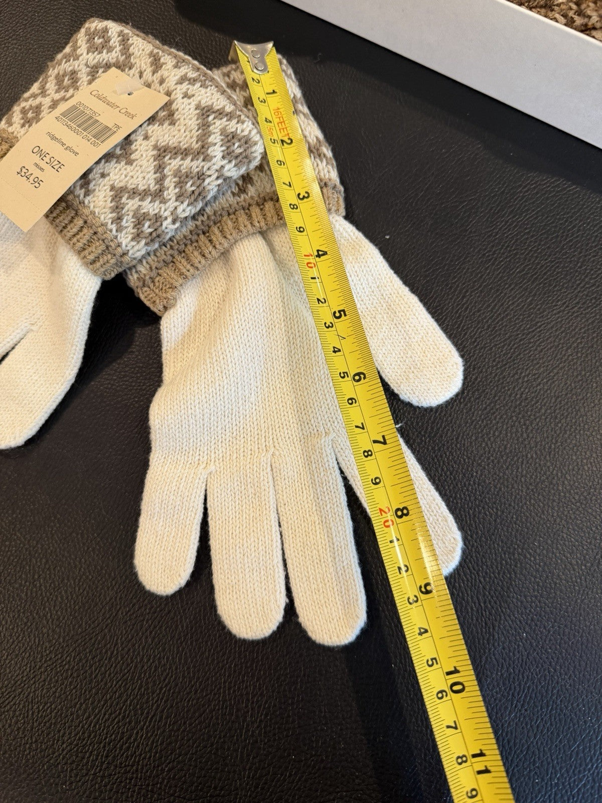 Coldwater Creek Ridgeline Scarf Gloves Gift Set Neutral Knit Boxed New Womens