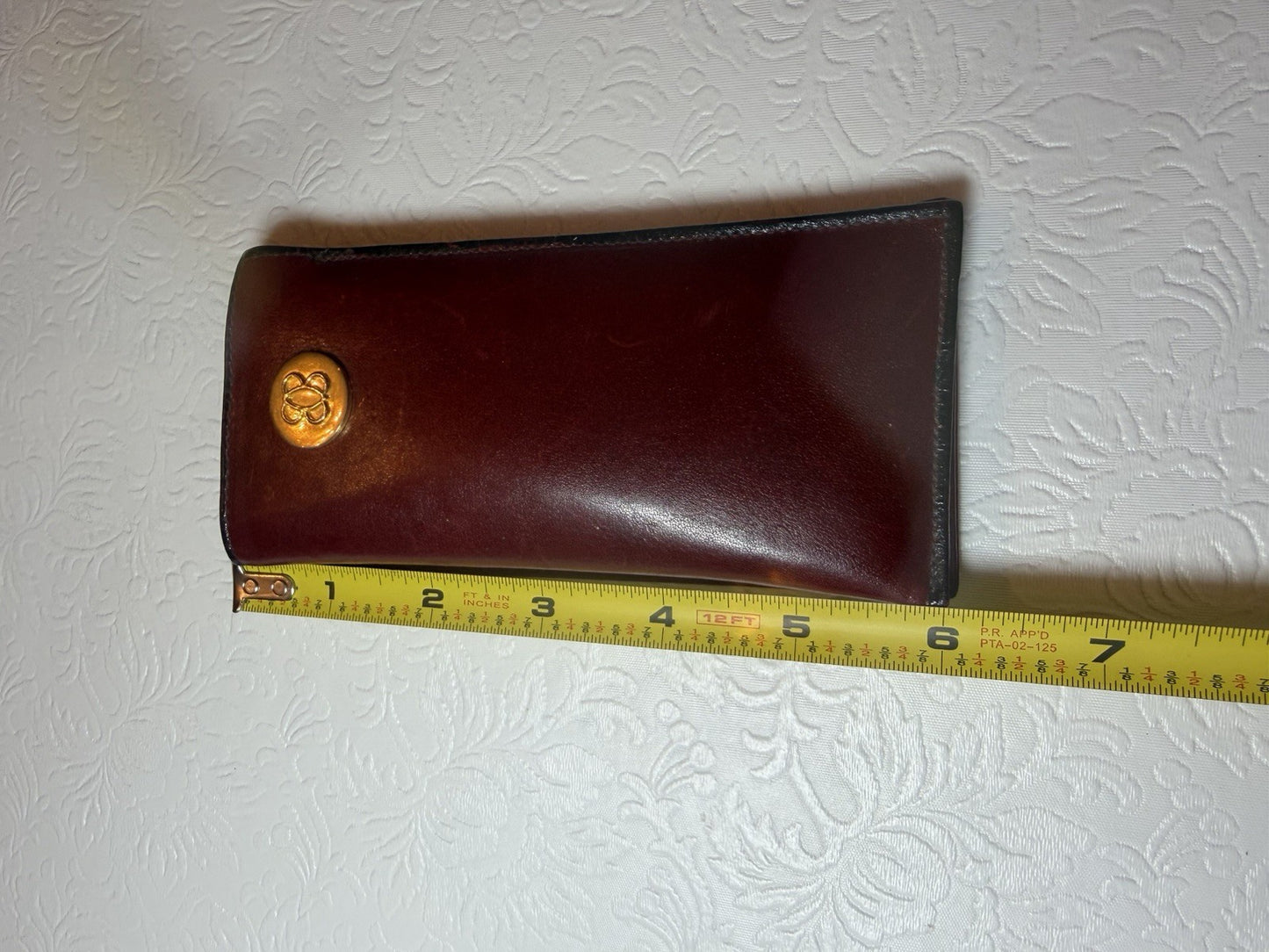 Vintage Lady Bosca Leather Eyeglass Case Keychain Set Burgundy Full Grain