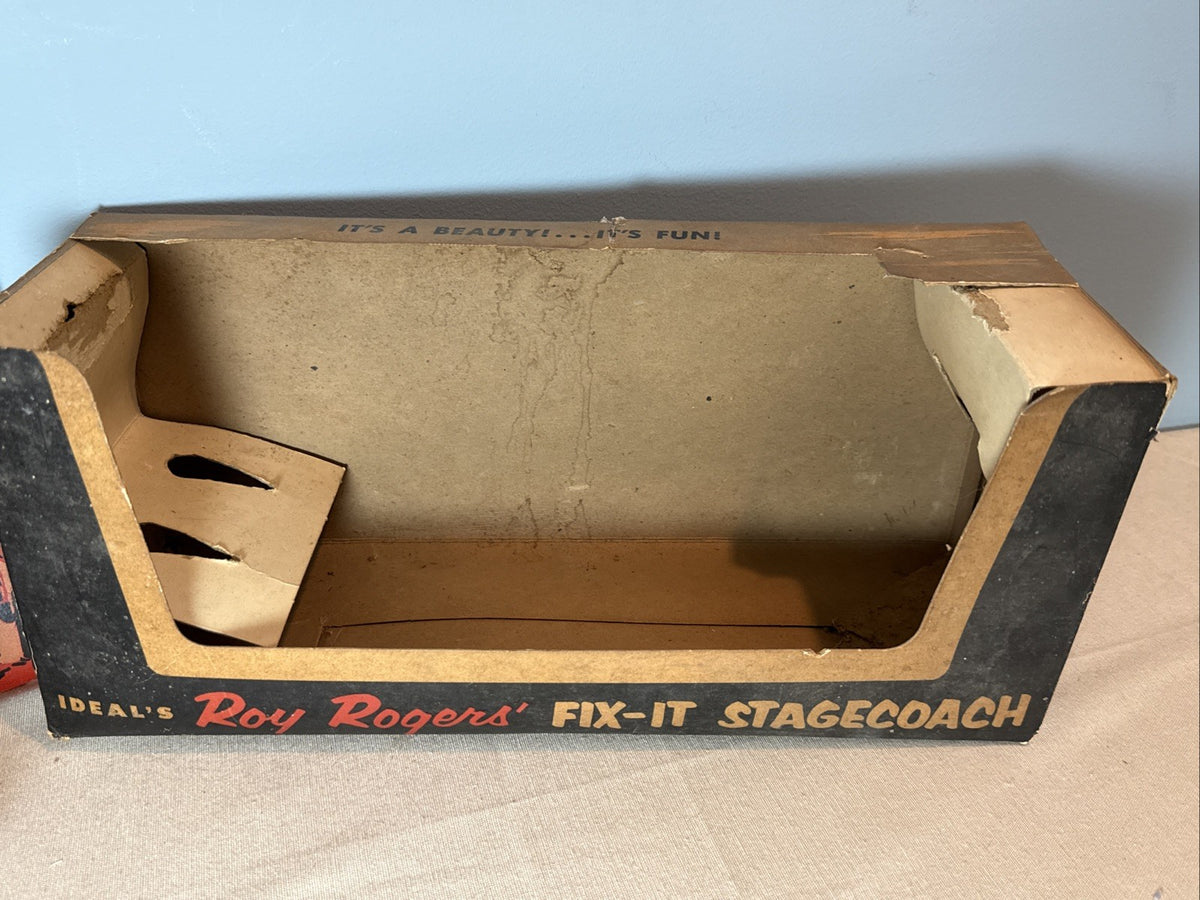 Vintage 1955 Roy Rogers Fix It Stagecoach Ideal Toy Original Box Incomplete set