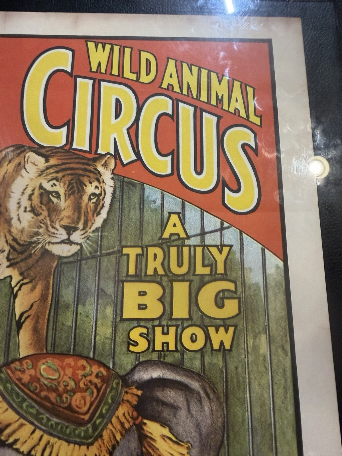 Vintage 1960 A G Barnes Circus Mini Poster Elephant Tiger Retro Carnival Print