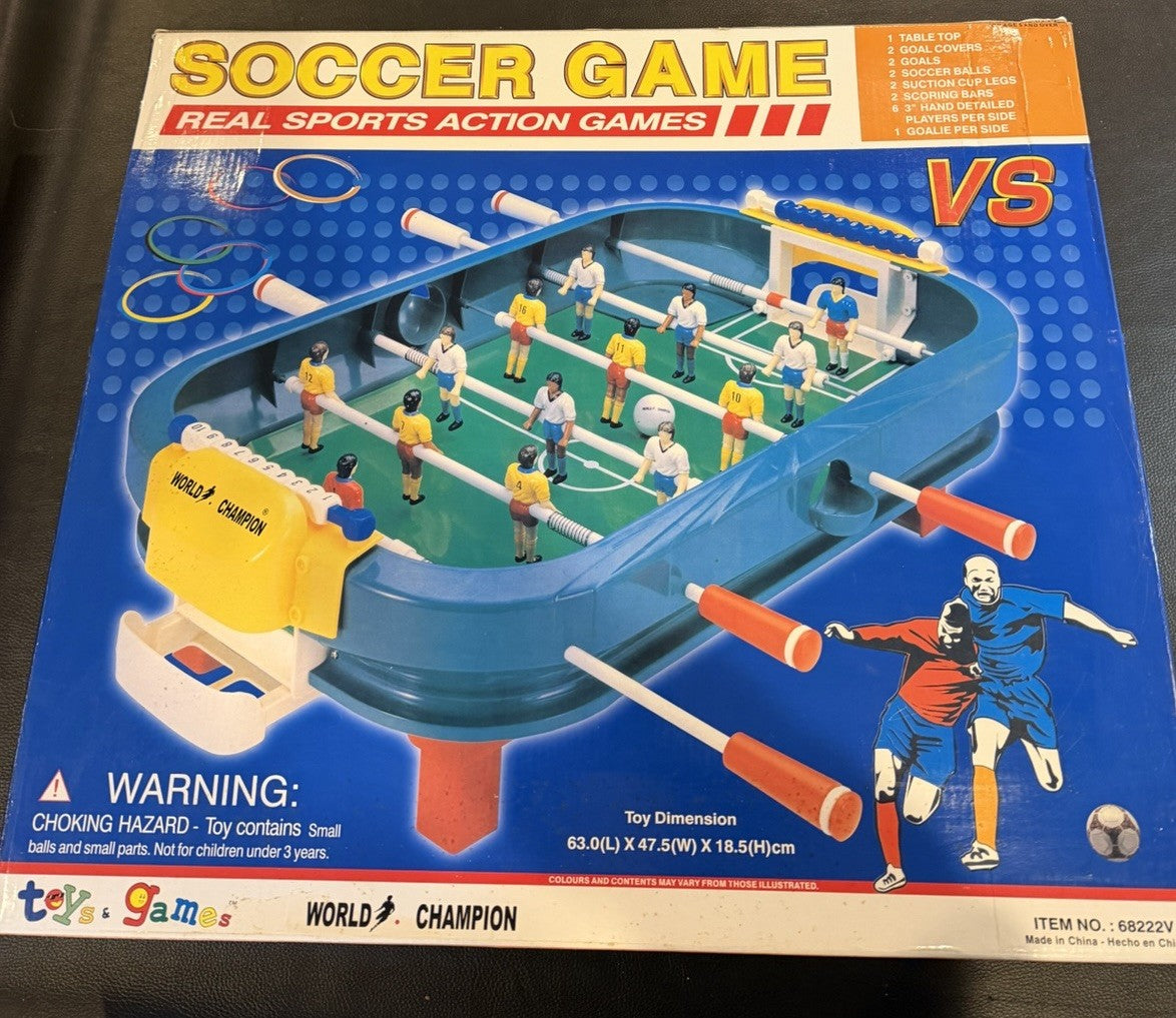 Vintage World Champion Tabletop Soccer Game Real Sports Action New in Box Toy