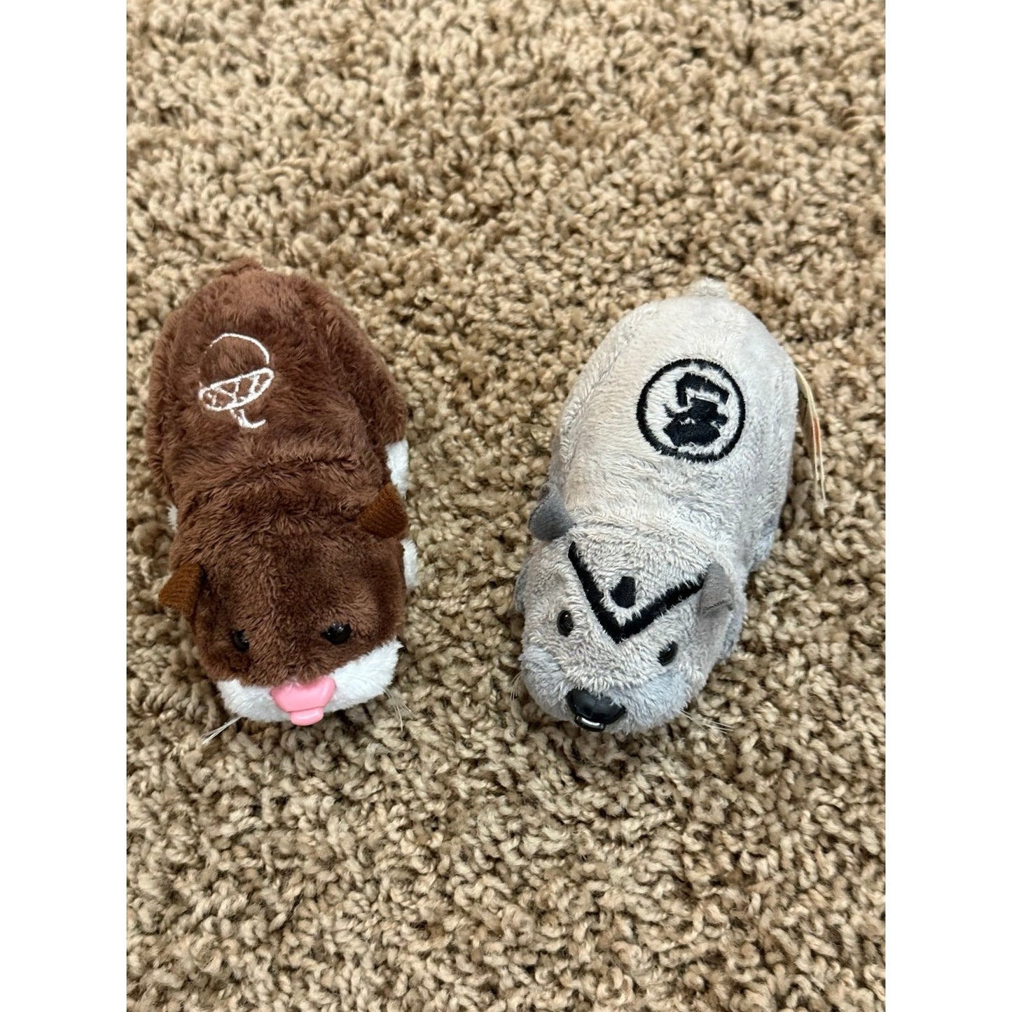 Zhu Zhu Pets Lot of 2 Plush Hamsters With Blue Jackets, Cute Pair, Preowned