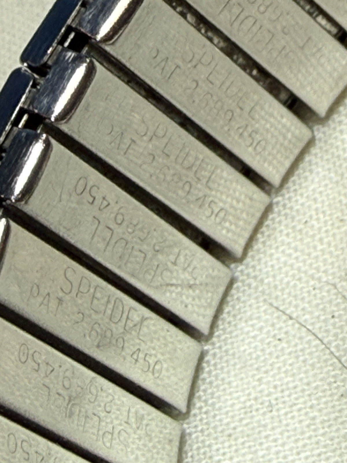 Vintage Bucherer 17 Jewel Square Dress Watch Silver Sunburst Dial Speidel Band