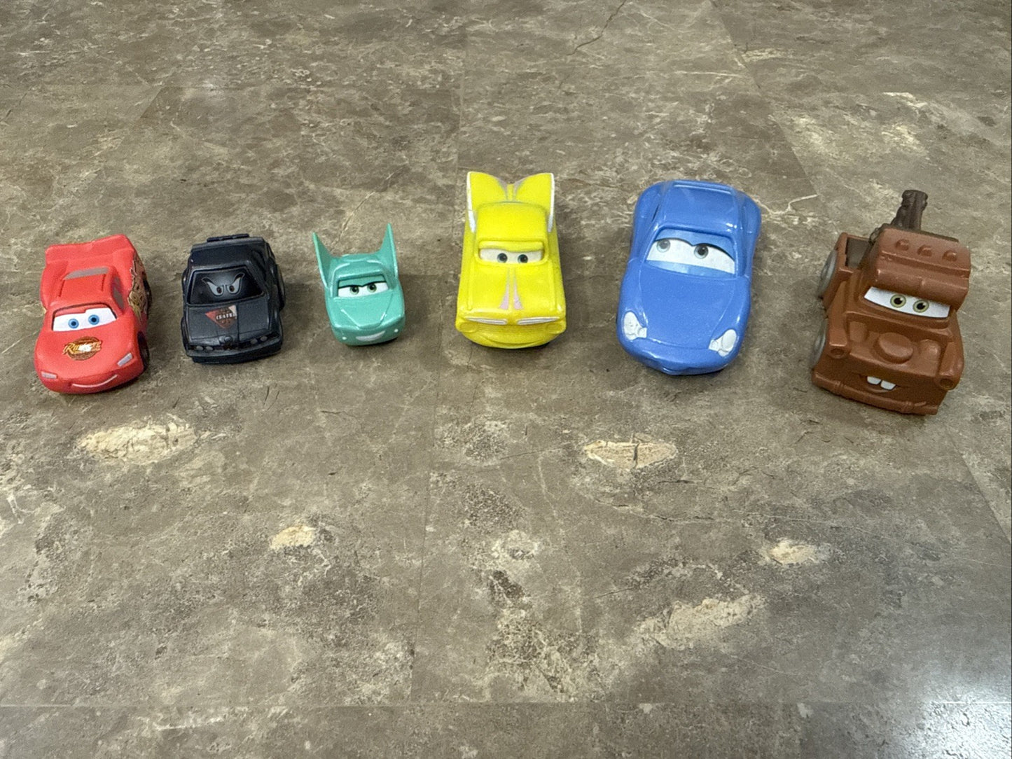 Disney Pixar Cars Toy Lot Of 6 Lightning McQueen Mater Sally Wingo Flo Boost