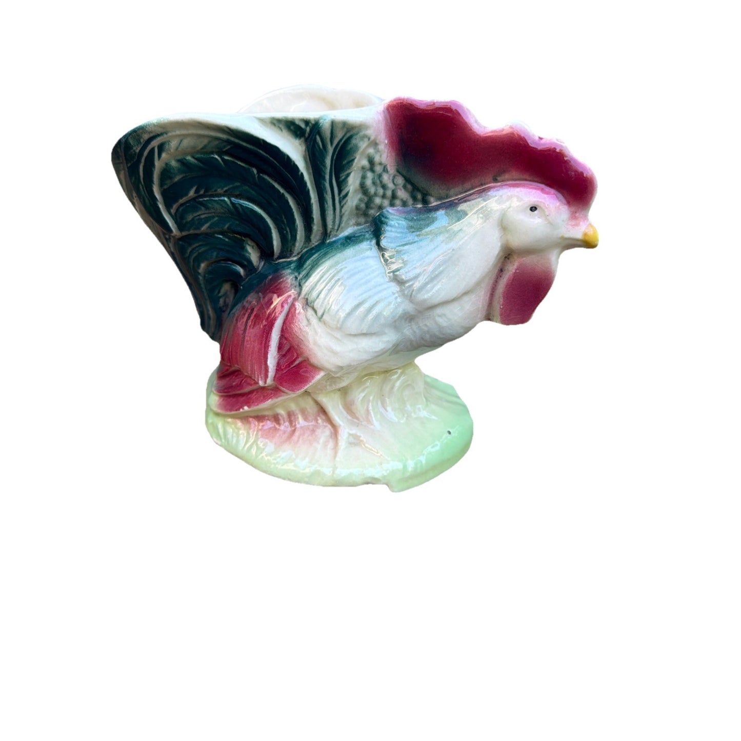 Royal Copley Rooster Hen Chicks Planter Vintage 1950s Ceramic