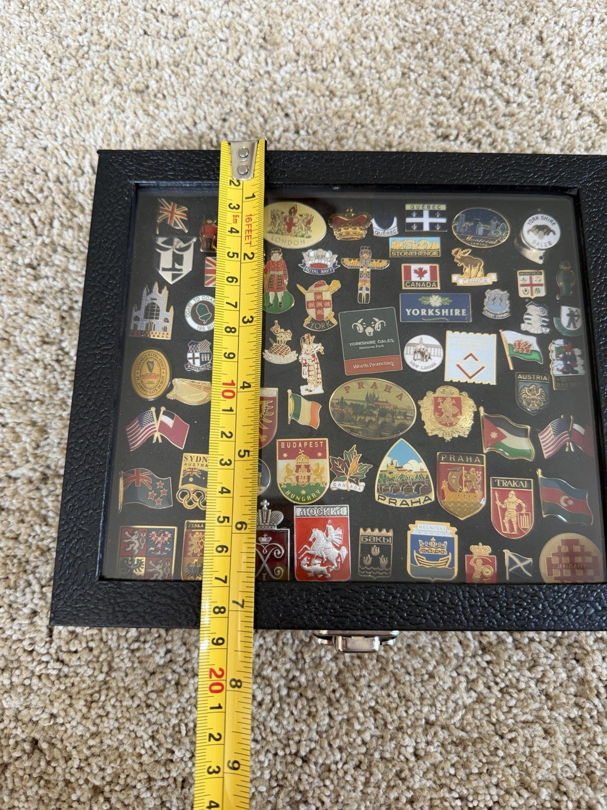 Hobbymaster Black Pin Collector Display Case with Large Travel Pin Collection