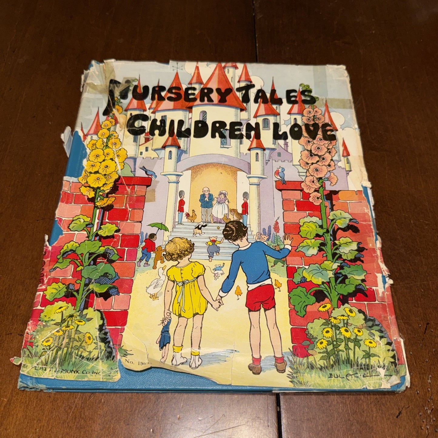 Nursery Tales Children Love 1933 Platt & Munk Vintage Picture Book - Poor Cover