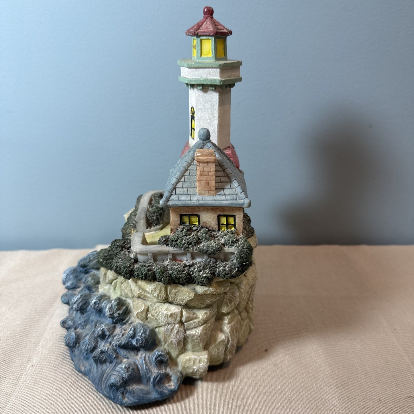 Nautical Lighthouse Tabletop Night Light Ocean Sounds 9x7x6 Harbor Beach Decor