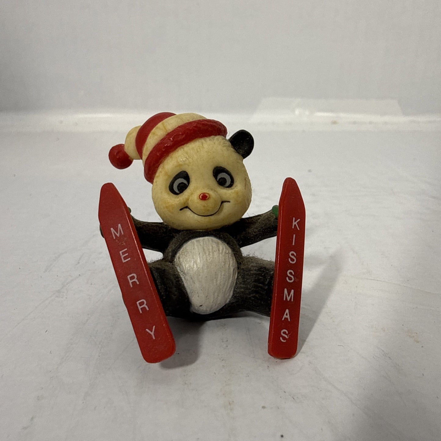 Vintage Miniature Panda Bear Figurines Christmas Happy Animal Lot of 4 Hong Kong