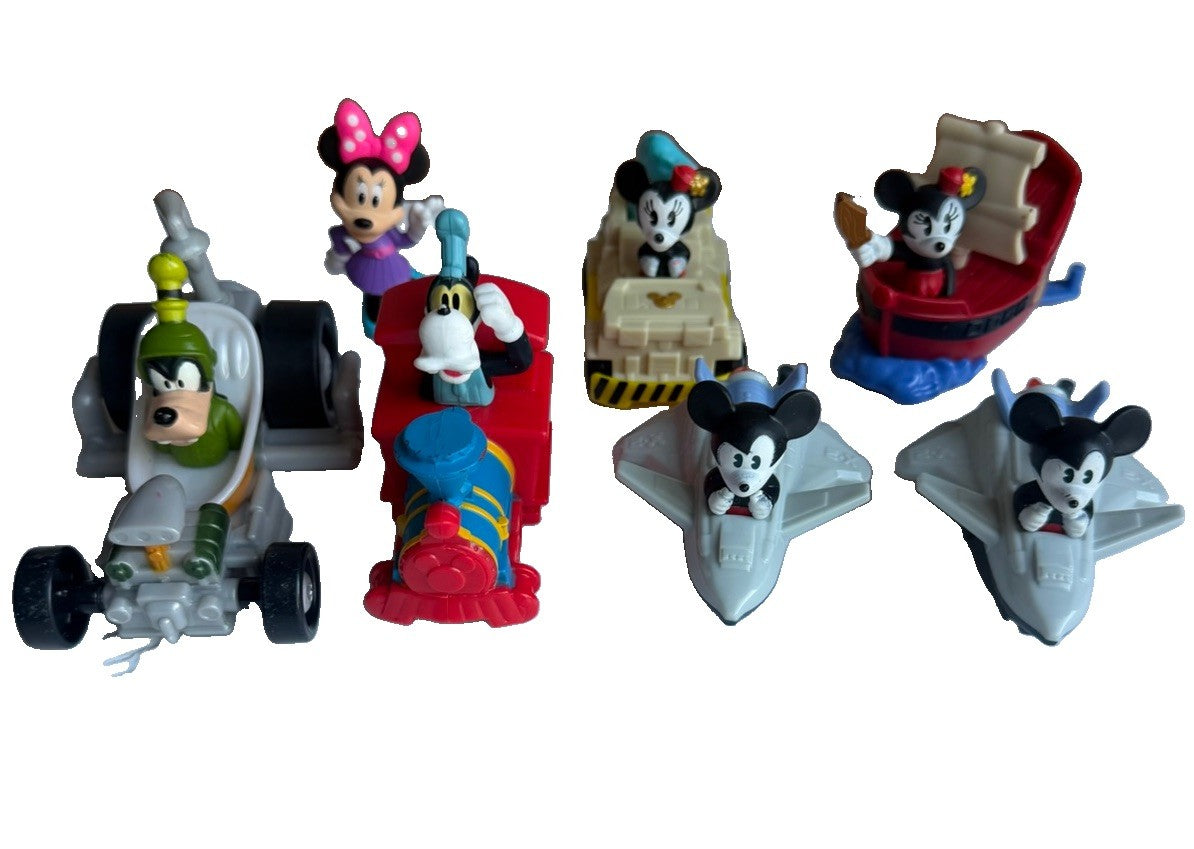 Disney Toy Lot 7 Pcs Mickey Minnie Goofy McDonald's 2020 Runaway Railway Mattel