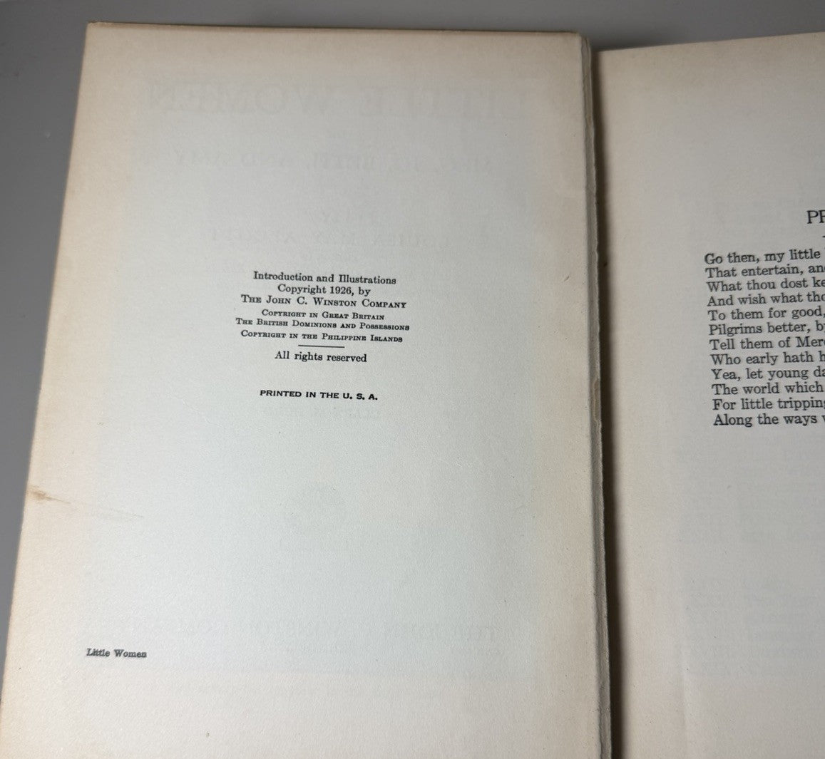 Antique 1926 Little Women Louisa May Alcott Winston CM Burd Illustrated Hardback