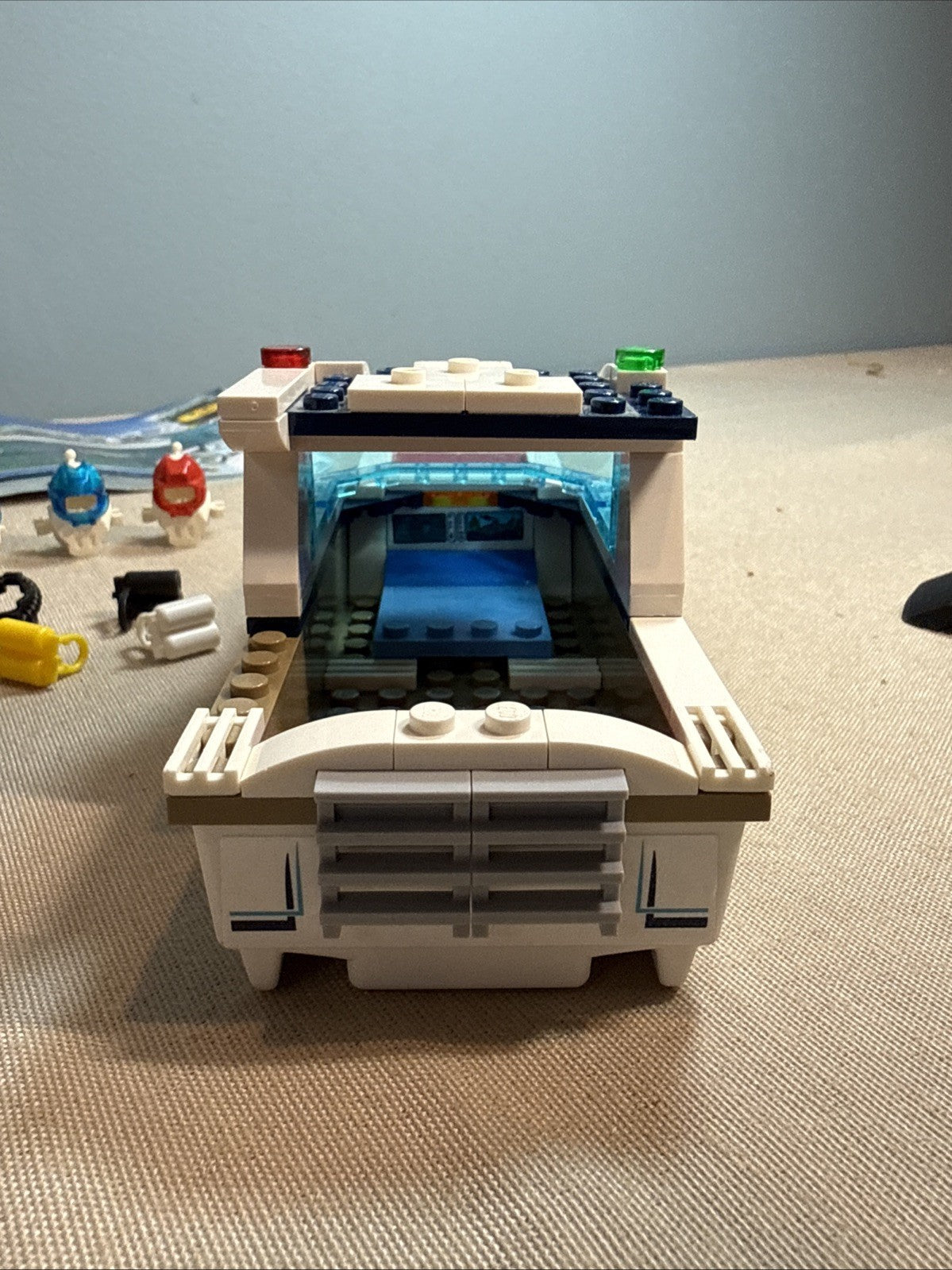 LEGO Deep Sea Lot: 60221 Diving Yacht, 1806, Manuals, 3 Minifigs, 4 Animals
