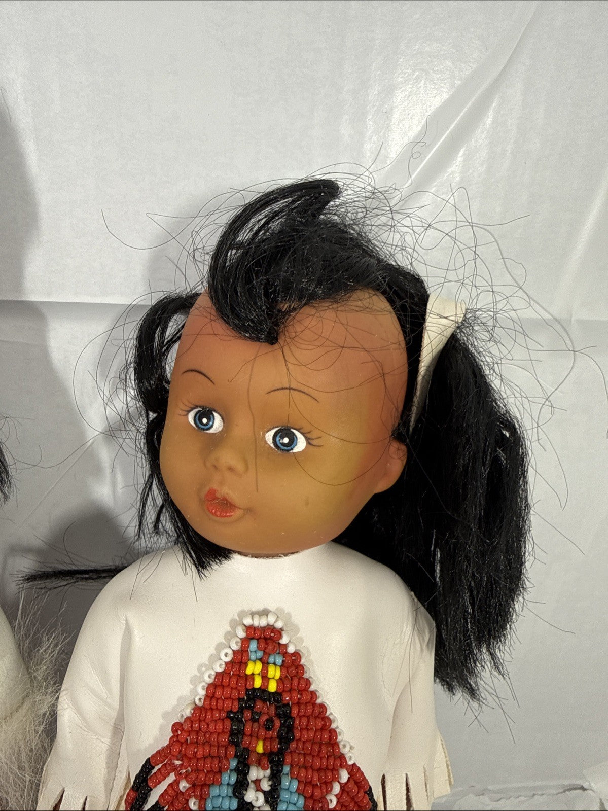 Vintage Native American Dolls Hong Kong Posable Figures 10" 12" Lot 2
