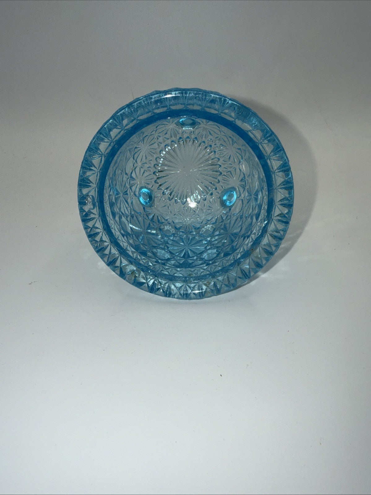 Blue Daisy and Button Footed Salt Cellar Marmalade Bowl