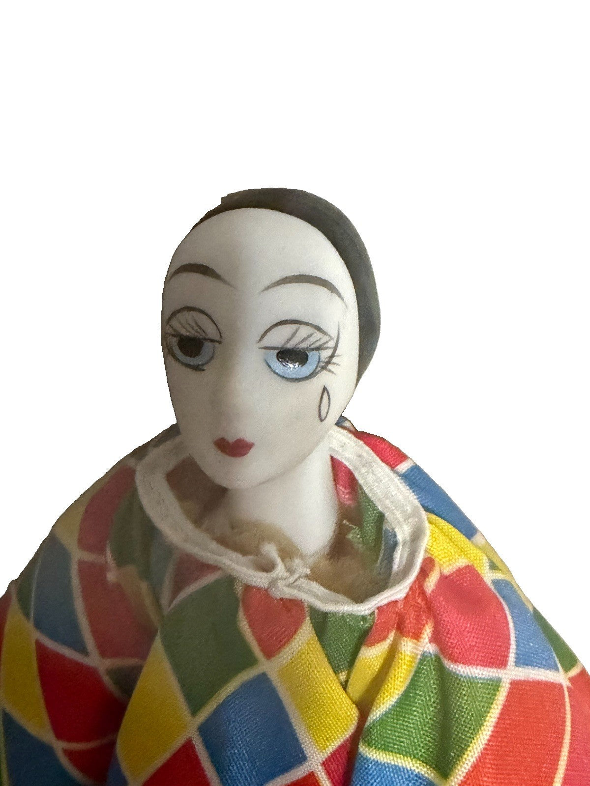 Vintage Show Stoppers Porcelain Clown Doll Harlequin Original Tag 7"