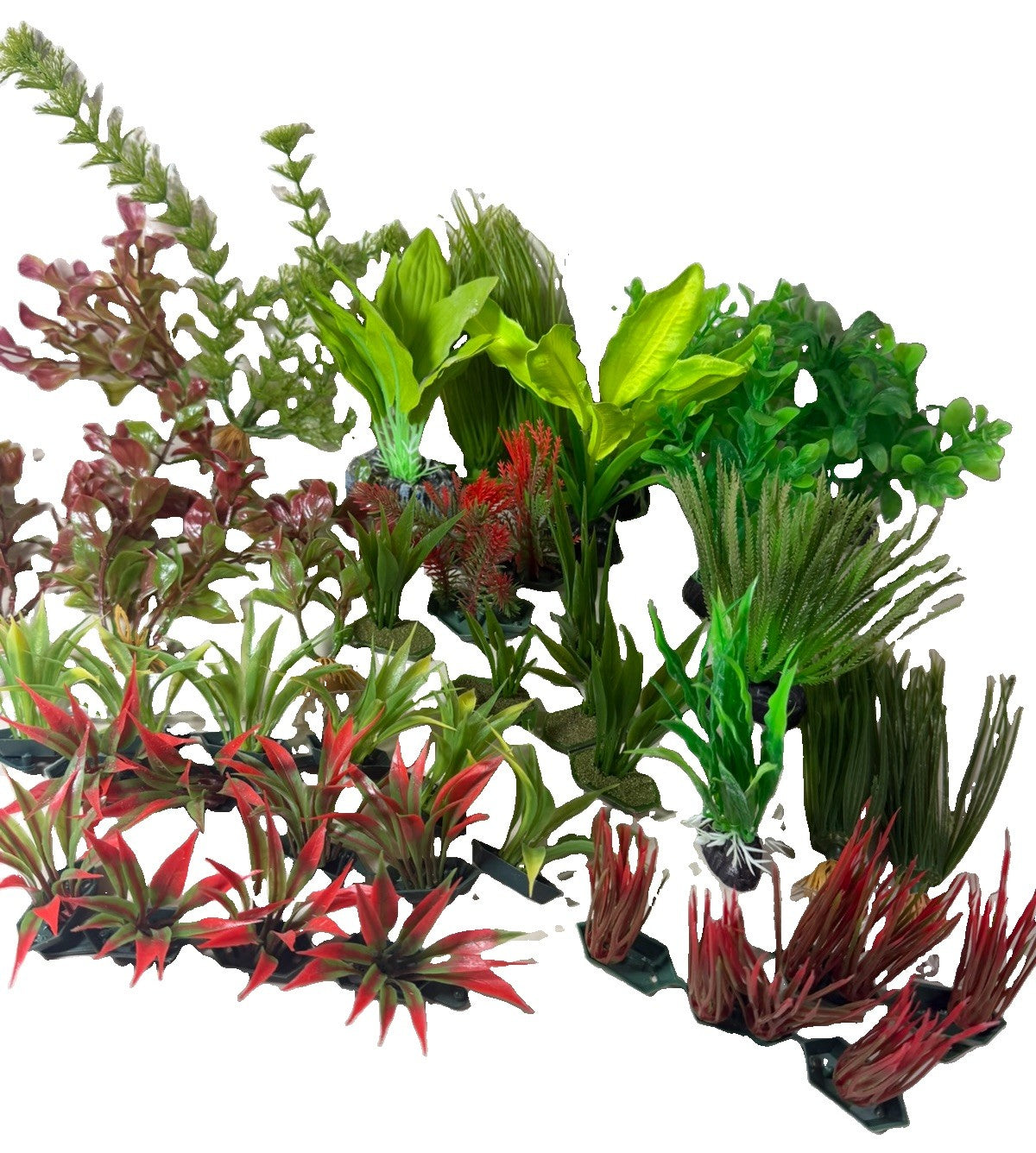 Artificial Aquarium Plants Lot Mixed Colors Sizes Plastic Fish Tank Greenery