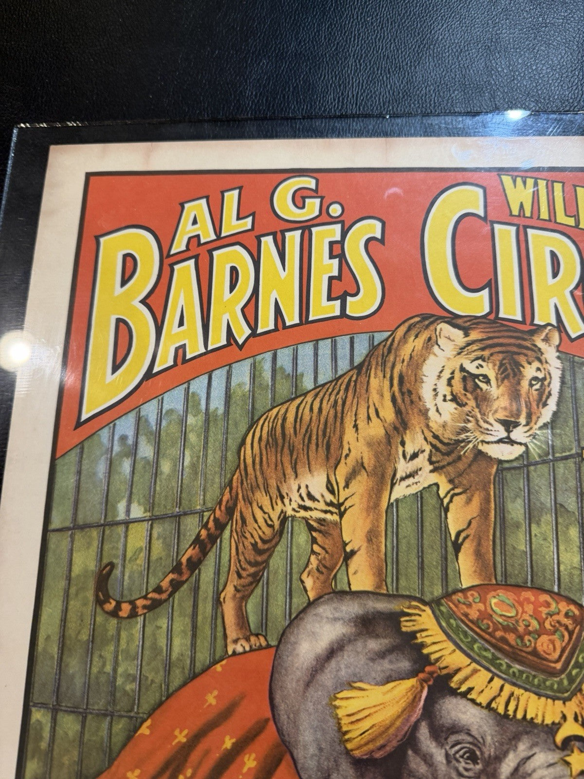 Vintage 1960 A G Barnes Circus Mini Poster Elephant Tiger Retro Carnival Print