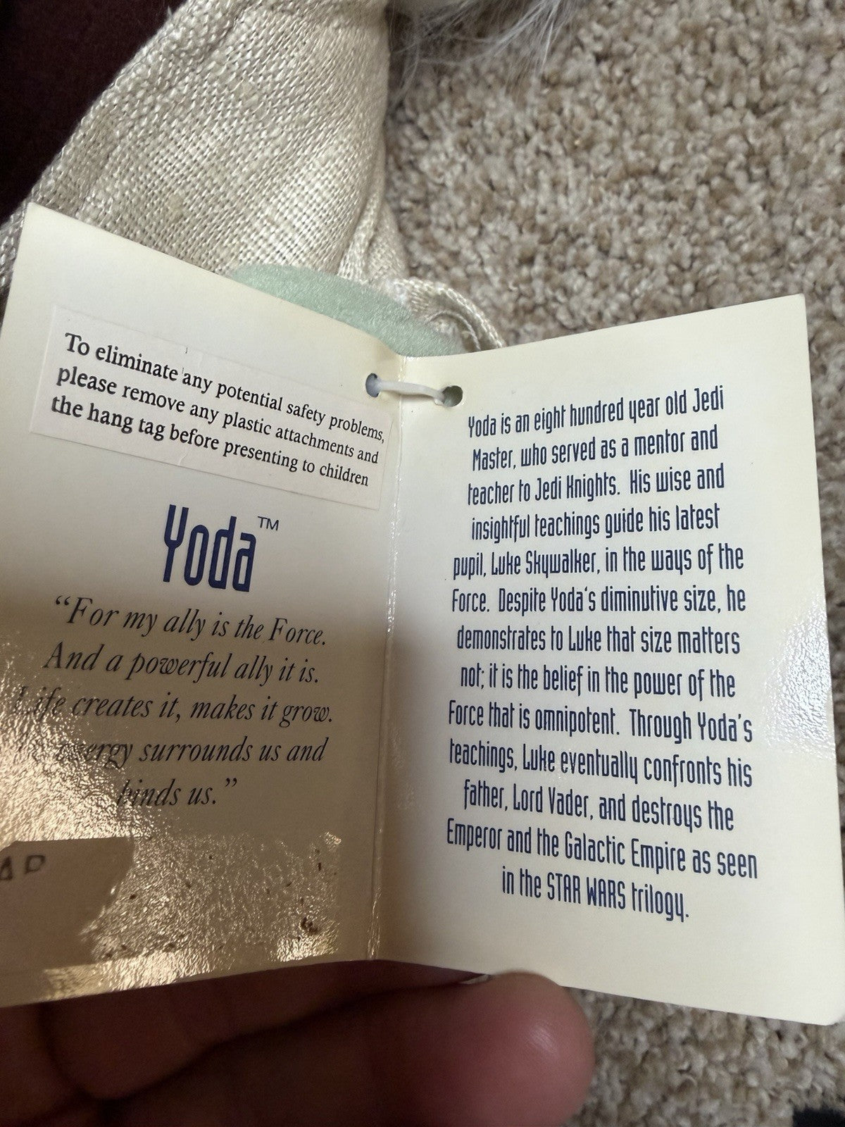 Vintage 1998 Star Wars Yoda Plush Lot 2 Jay Franco Pillow Buddy Applause Tagged