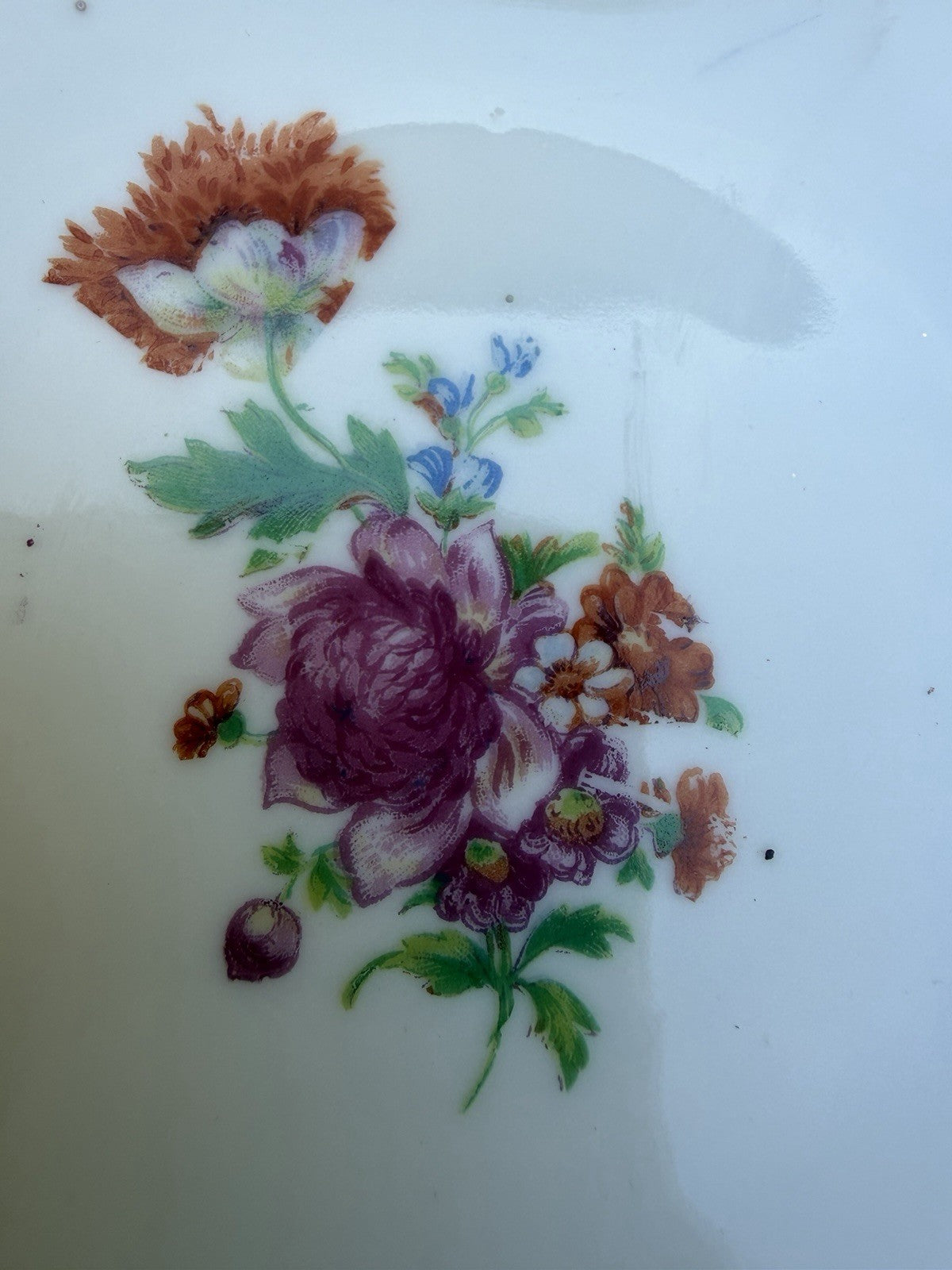 Vintage Japan Porcelain Floral Ring Dish Trinket Tray Gold Trim 4 Inch Vanity