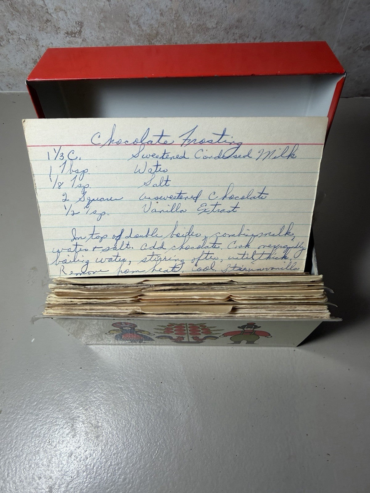 Vintage Art Craft Metal Recipe Box Grandma Recipes Matching Potholder Kitchen