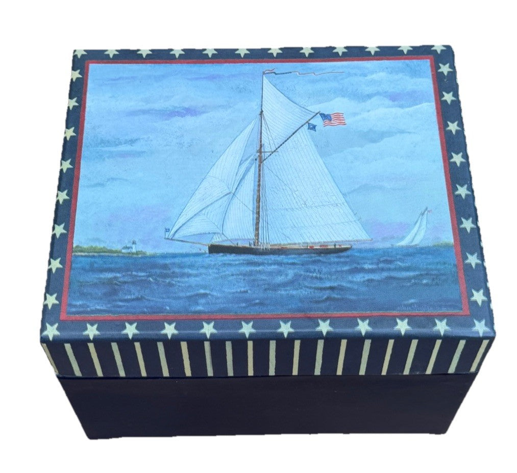 Lang Ellen Stouffer Set Sail Ceramic Mug Boxed Nautical Coffee Cup 2005 New