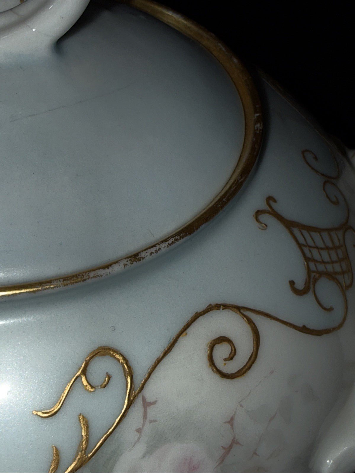 Antique Jean Pouyat Limoges France Hand Painted Creamer & Sugar Bowl Set Elegant