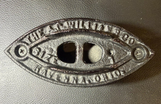 Vintage AC Williams Cast Iron Sad Iron Ravenna Ohio Size 1 Oval Antique Doorstop