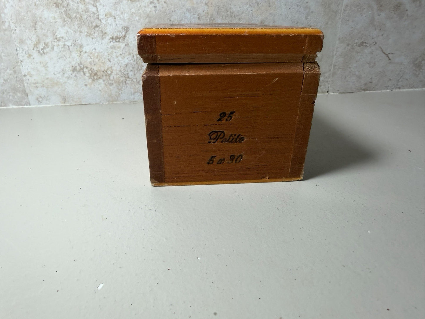Heaven Like No Taste on Earth Cognac Petite Empty Wood Cigar Box Vintage