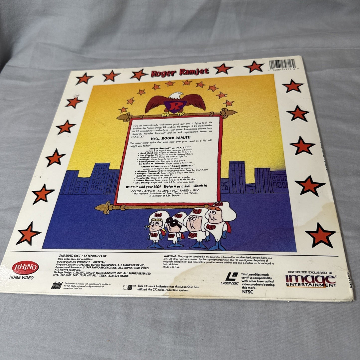 Roger Ramjet Double Feature LaserDisc Nasty Hero Rhino Home Video Animated OOP