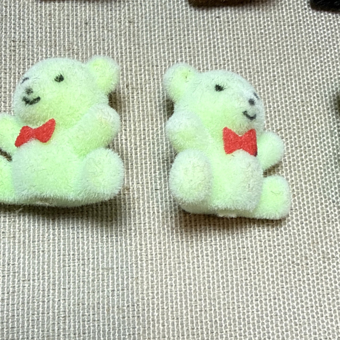 Vintage Miniature Flocked Animal Figurine Lot of 12 Bears Bunnies Fuzzy Figures