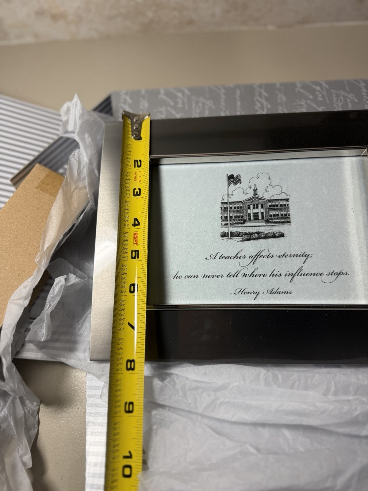Things Remembered Teacher Picture Frame Henry Adams Quote Boxed New 2012 8.5"x9"