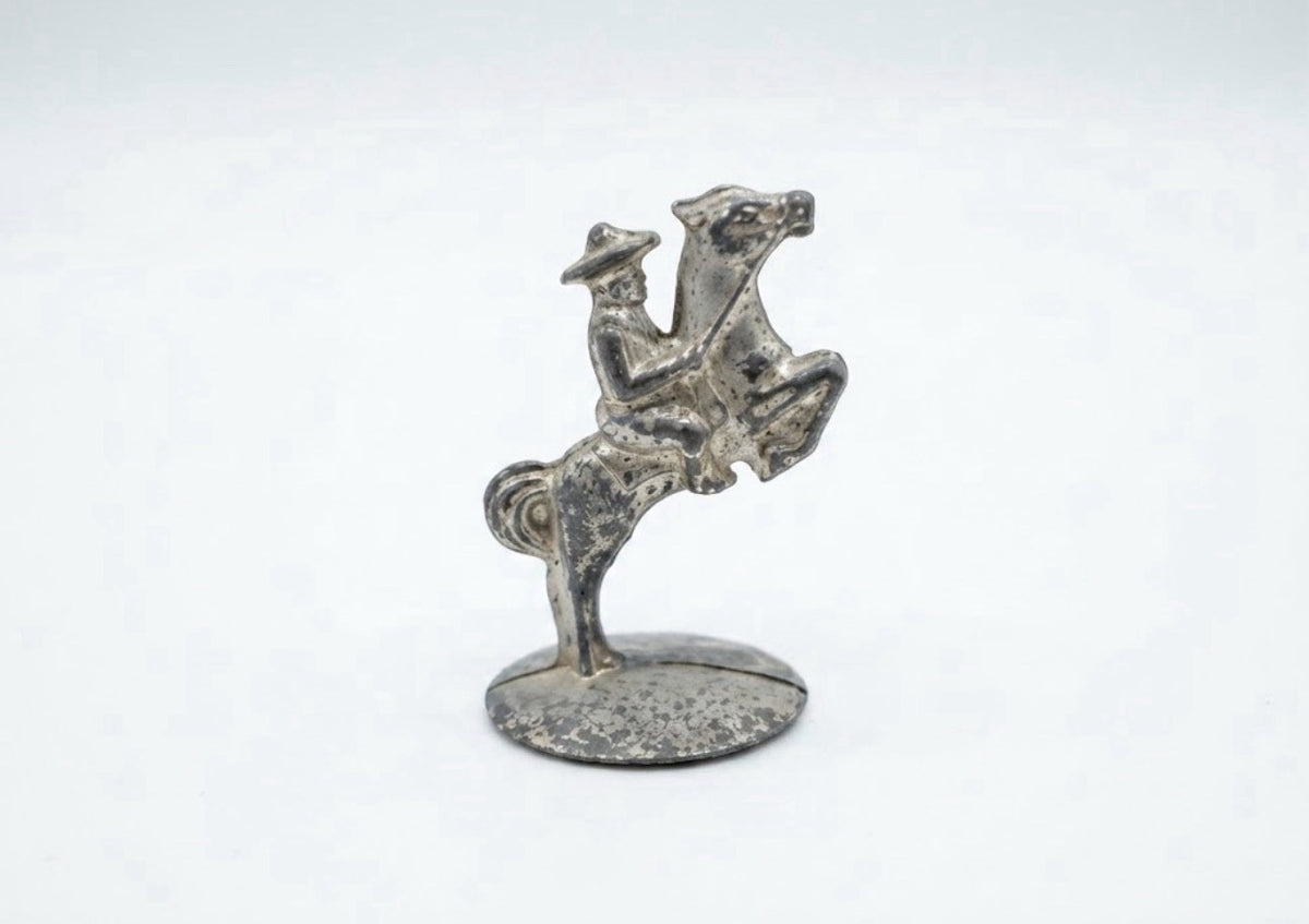Vintage 1946 Monopoly Replacement Game Piece Horse Cowboy Rider Metal Token Pawn