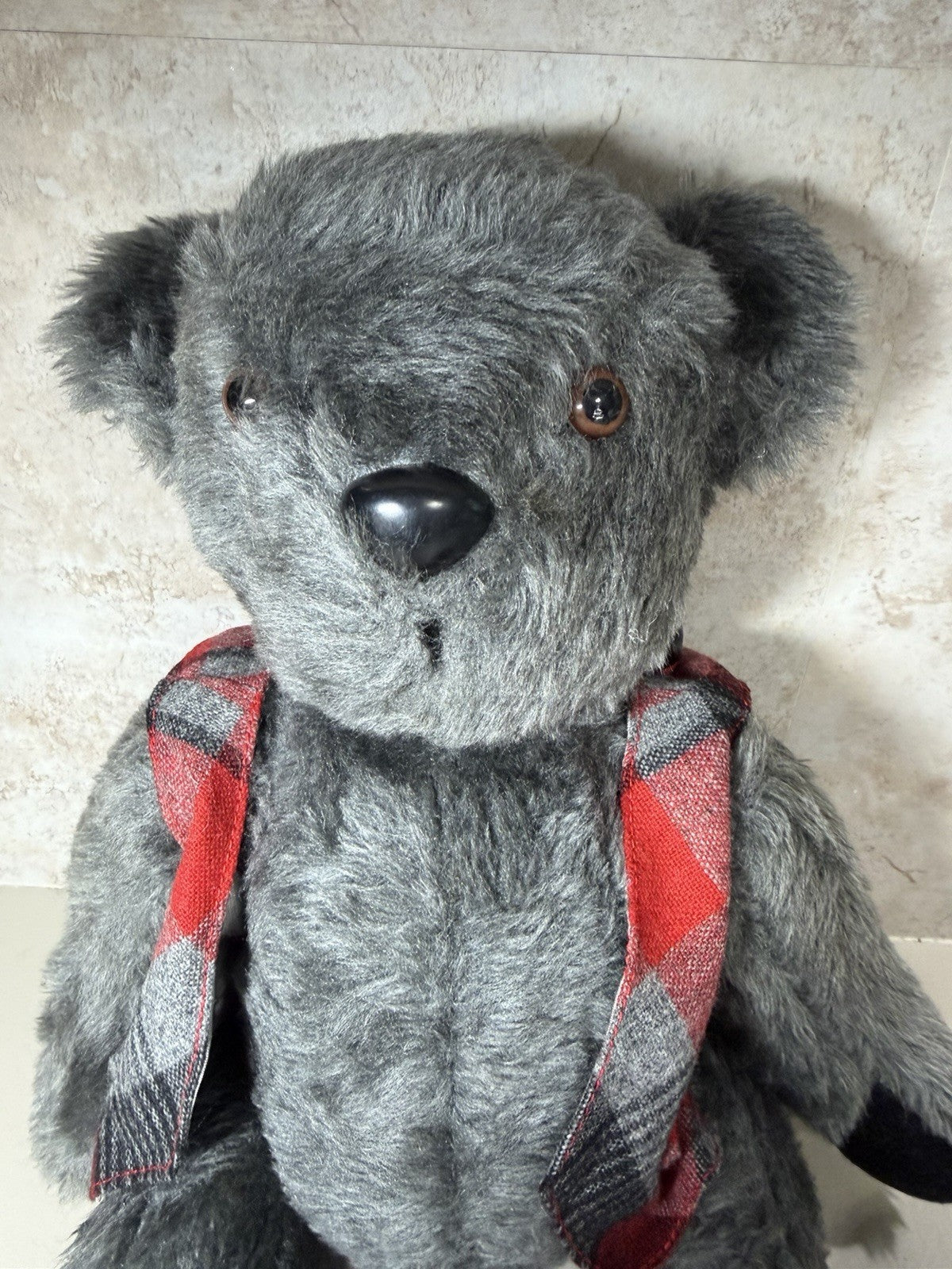 Ohio State Buckeyes Teddy Bear Coach Plaid Outfit Gray Plush 16" OSU