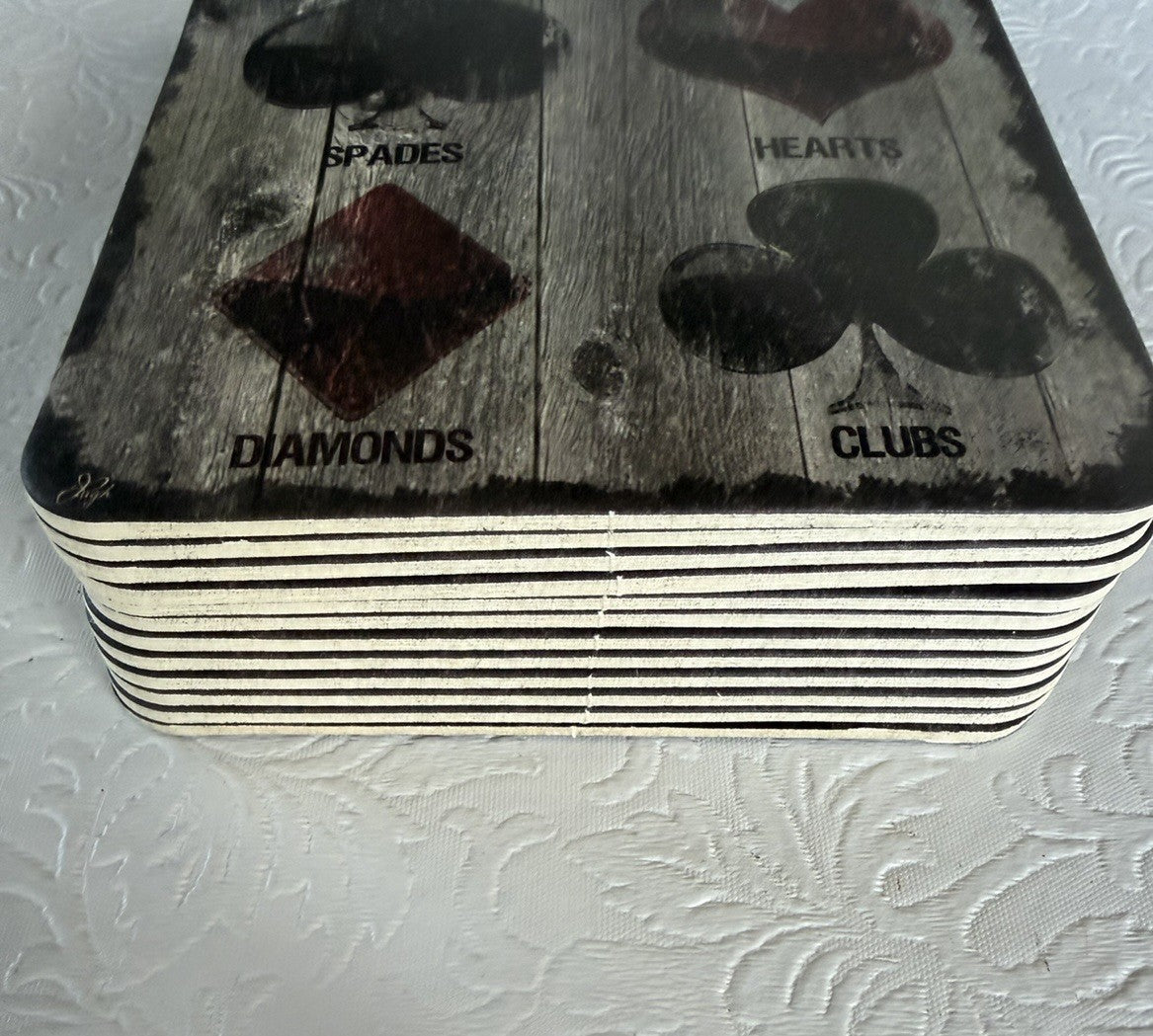 New Playing Card Suits Pub Coasters Set of 12 Recyclable Pulpboard Barware Set