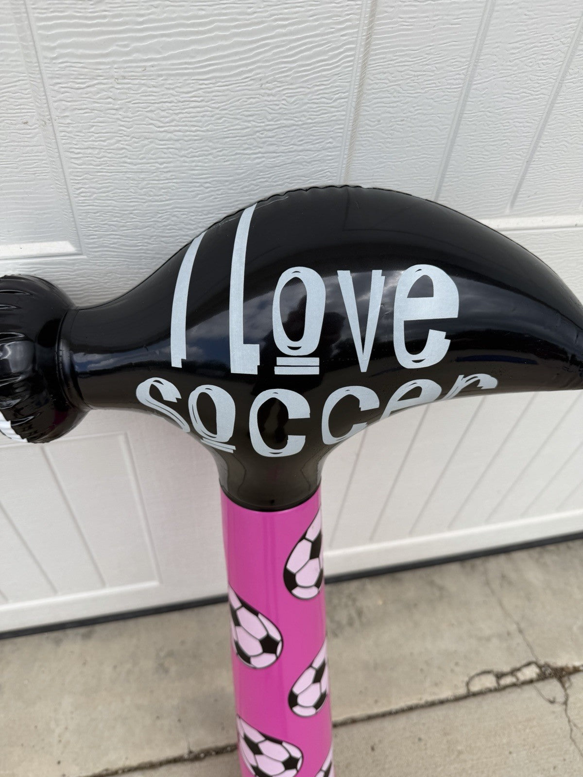 Inflatable Pink Soccer Hammer Squeaker Blow Up Toy 33" Novelty Party Favor