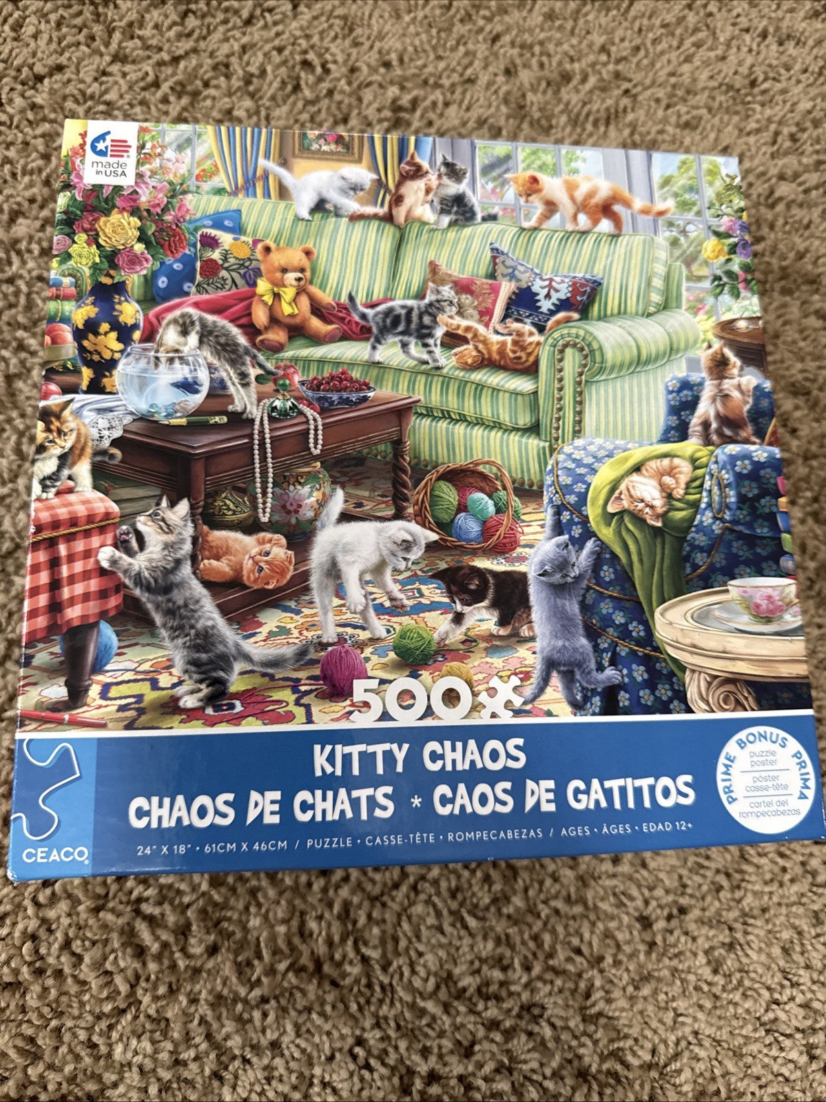 Lot of 2 Cat Puzzles Kitty Chaos Animal Jigsaw Bundle