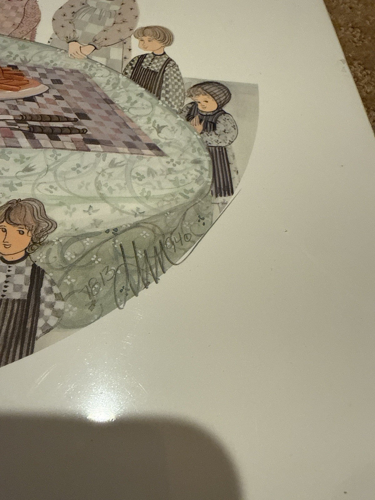 P Buckley Moss Give Thanks 1994 Lithograph Thanksgiving Amish Art Print No Frame