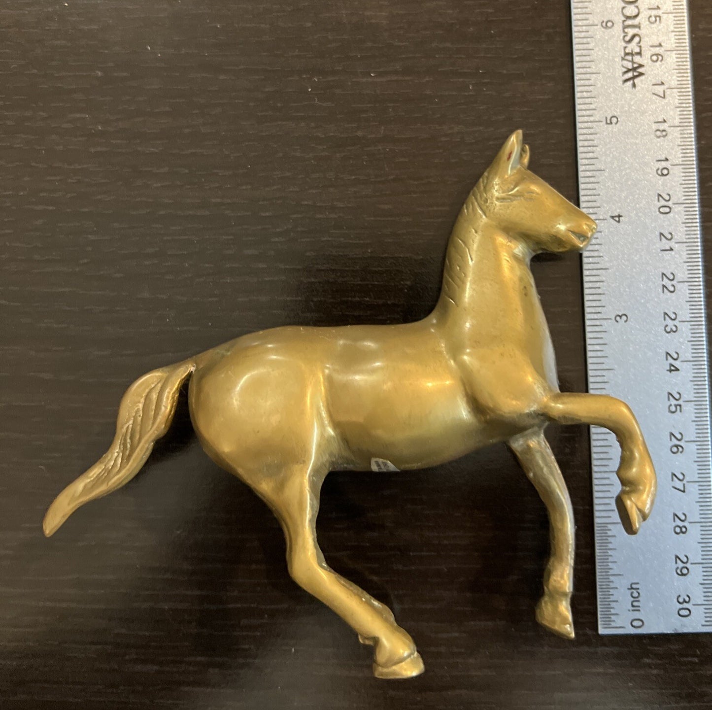 Vintage Solid Brass Rearing Horse Figurine – Made in Taiwan