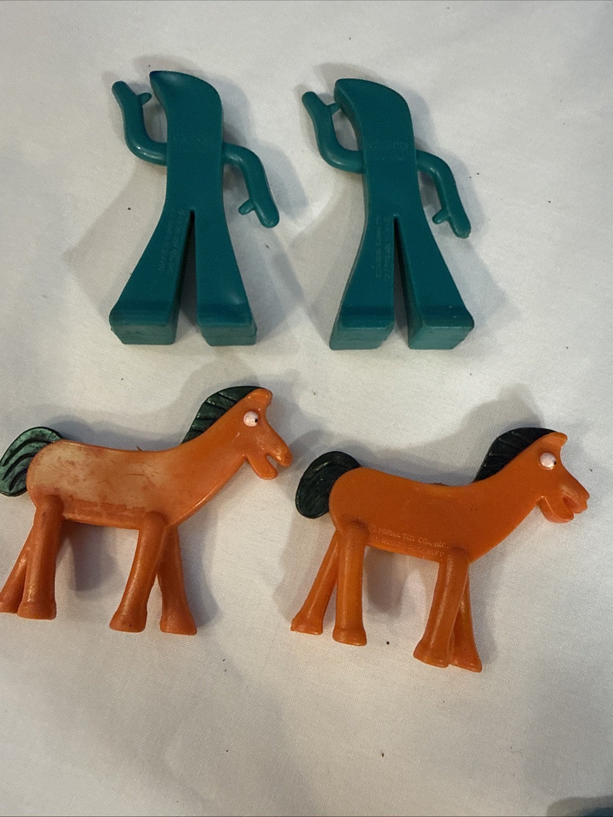 Vintage Gumby Figures Prema Toys Hong Kong Bendable Characters 1980s Lot of 6