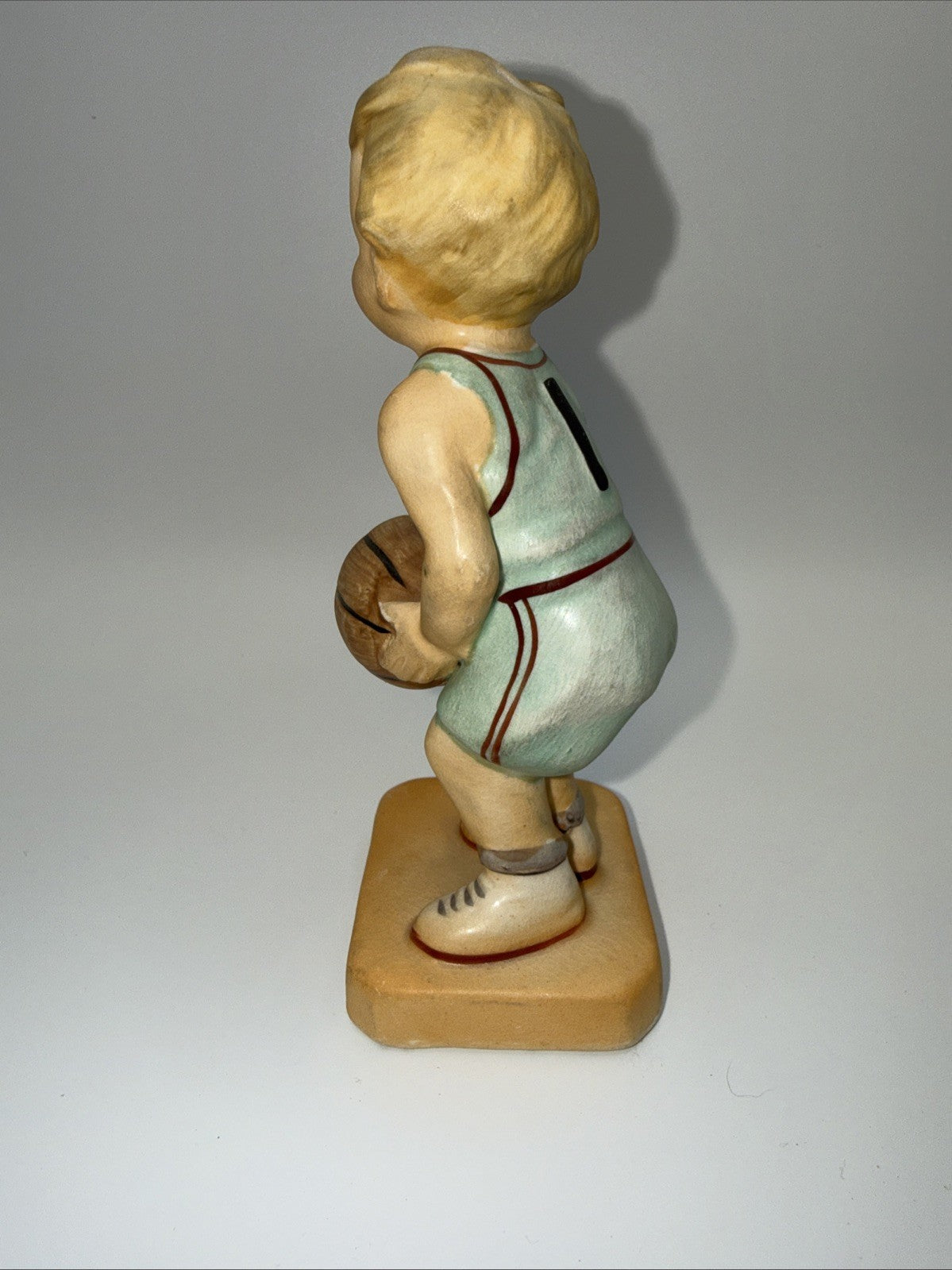 Vintage Japan Little Basketball Boy Set Of 2 figurines #1 #7 5.5" Tall