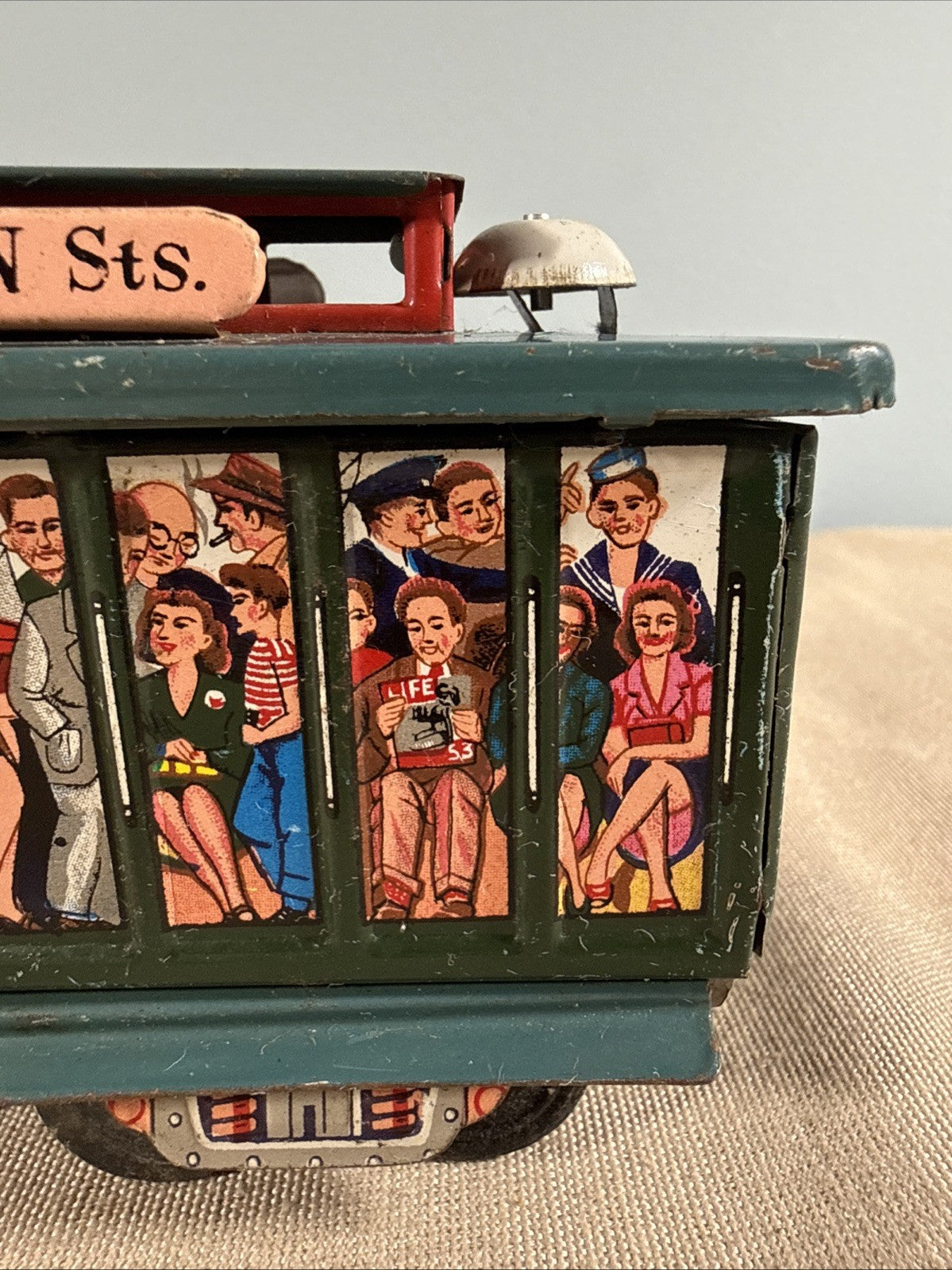 Powell & Mason st Tin Toy street cable Car San Francisco 514 Friction Toy Works