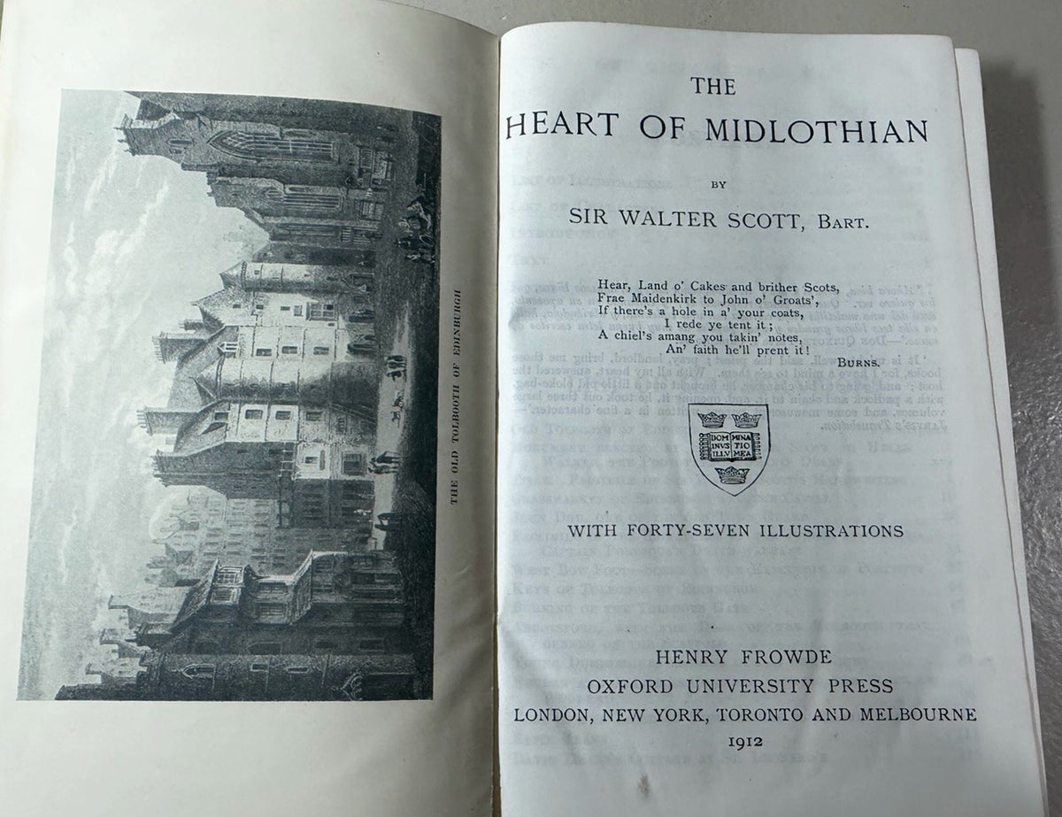 Antique 1912 The Heart of Midlothian Sir Walter Scott Oxford University Press