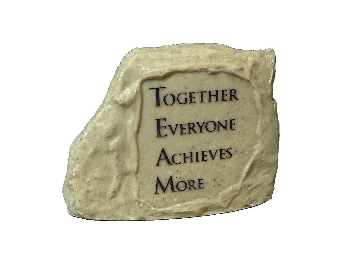 Etched In Stone Together Everyone Achieves More TEAM Desk Stone 1993 NIB Decor