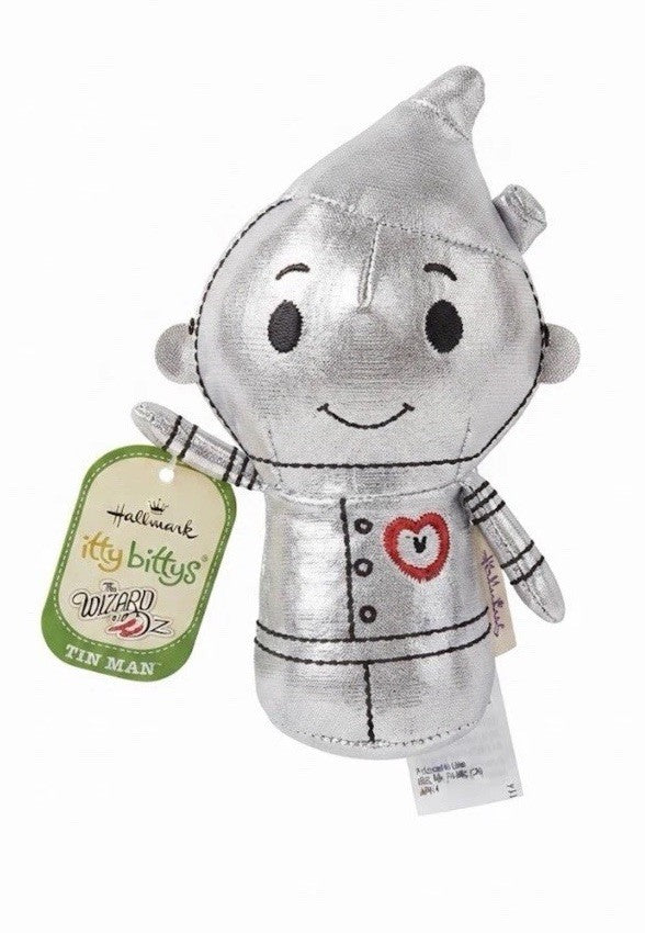 Hallmark Itty Bittys Wizard of Oz Tin Man Plush Stuffed Animal Silver NWT 5in
