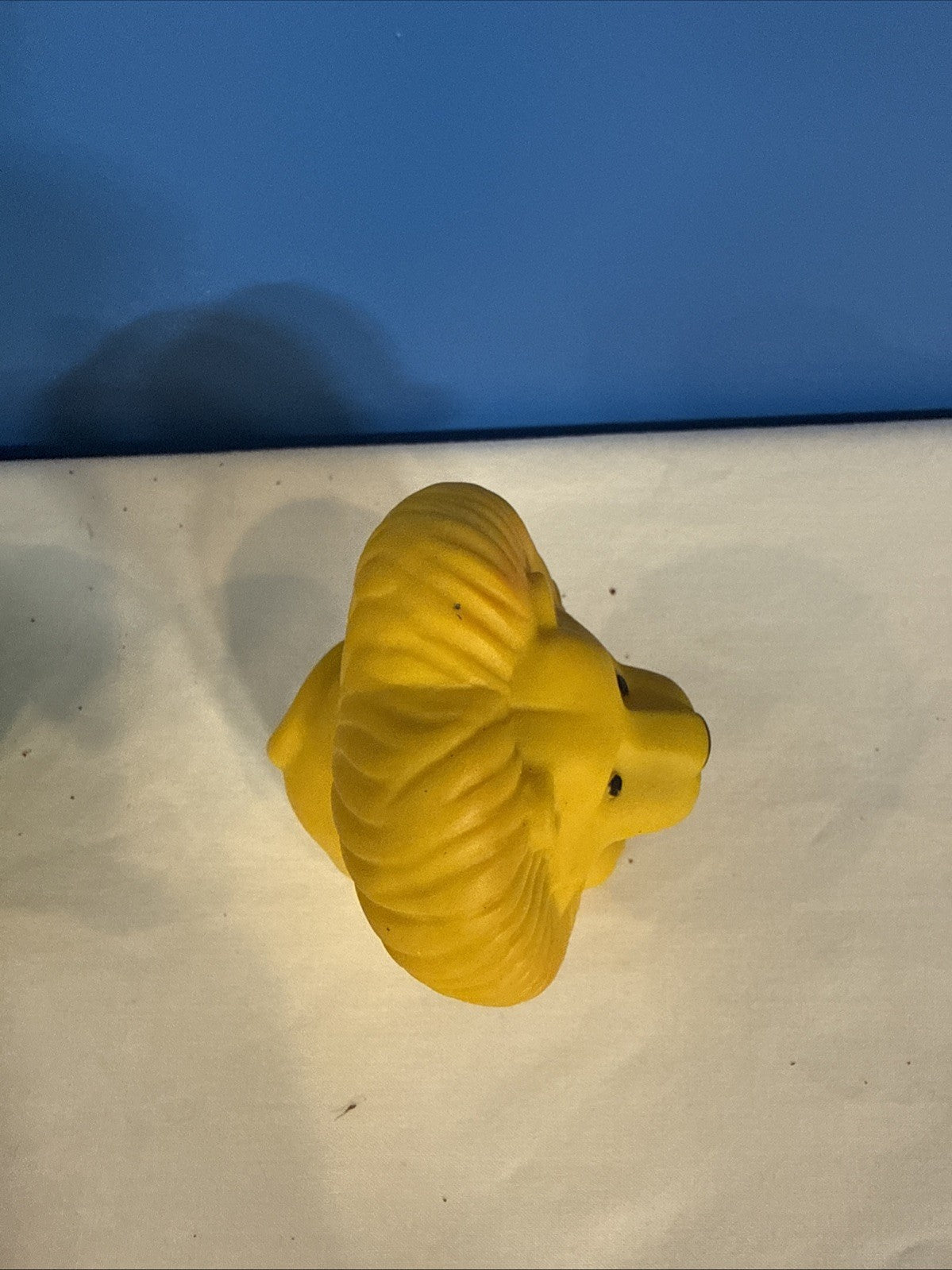 Vintage 1979 Baby Squeaky Toys Lot 3 Yellow Lion Green Elephant Red Fish 3-4in